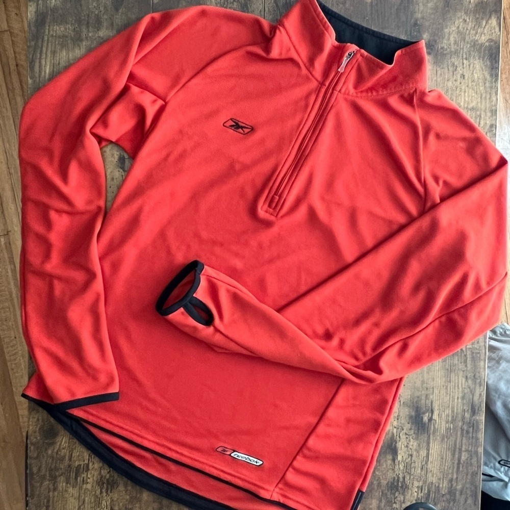 Reebok sz S, orange, half zipper, pullover shirt.  - Picture 4 of 11